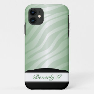 Zebra Print Green Fusion Custom iPhone 5 Hoesje