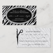Zebra Print Hair & Beauty Appointcard Afsprakenkaartje (Voorkant / Achterkant)