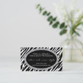 Zebra Print Hair & Beauty Appointcard Afsprakenkaartje (Staand voorkant)