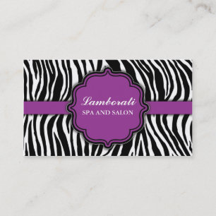 Zebra Print Hair Stylist Hairdresser Salon Paars Visitekaartje