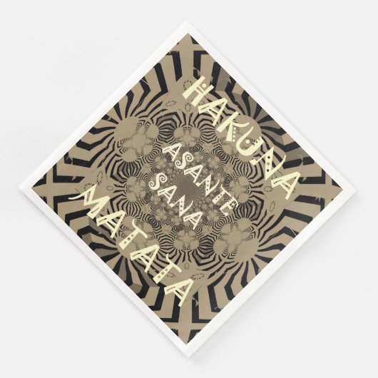 Zebra Print Hakuna Matata Papier Diner servetten (Hoek)