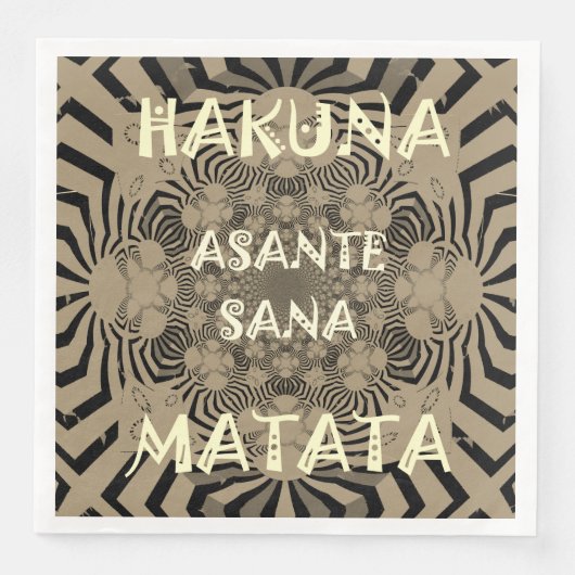 Zebra Print Hakuna Matata Papier Diner servetten (Voorkant)