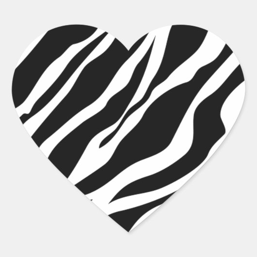 Zebra Print Hart Sticker (Voorkant)