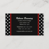 Zebra Print Heart avec Carte de visite Pois (Dos)