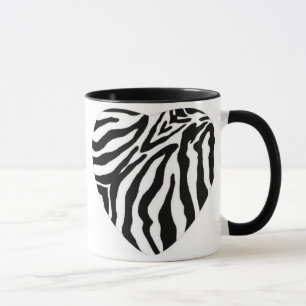 Zebra Print Heart Coffee Cup Mok