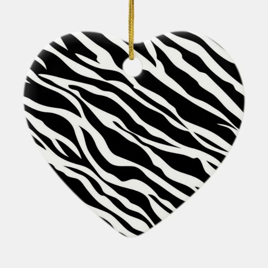 Zebra Print Heart Ornament (Achterkant)