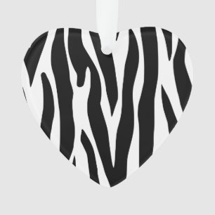 Zebra Print Heart Ornement