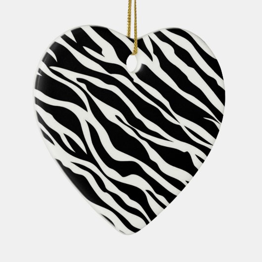 Zebra Print Heart Ornement (Droite)