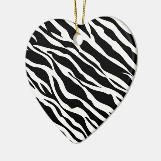 Zebra Print Heart Ornement (Gauche)