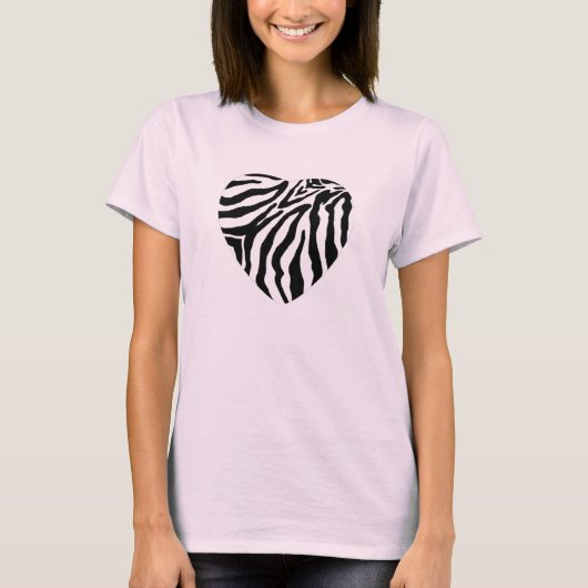 Zebra Print Heart T Shirt (Voorkant)