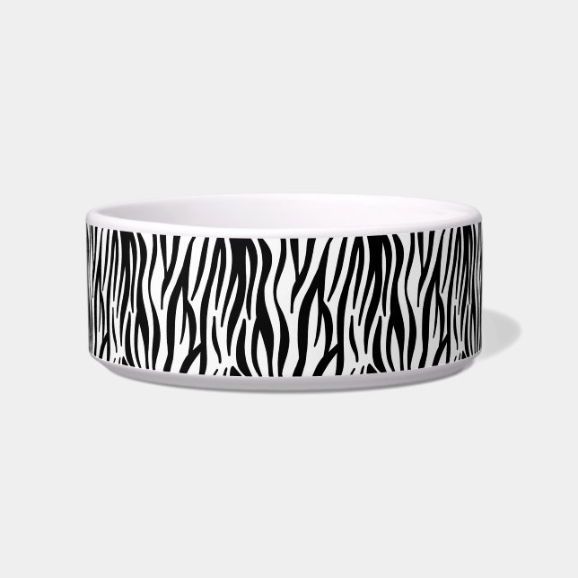 zebra print kat food bowl voerbakje (Voorkant)