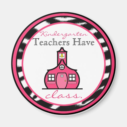 Zebra Print Kindergarten Teacher Magnet (Devant)