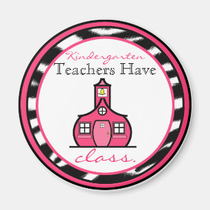 Zebra Print Kleuterschool Docent Magnet Magneet
