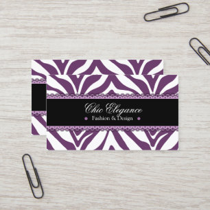 Zebra Print & Lace Elegant Visitekaartje