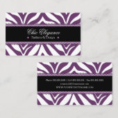 Zebra Print & Lace Elegant Visitekaartje (Voorkant / Achterkant)