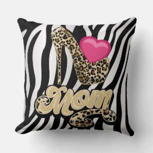 Zebra Print Mam Pillow/Omgekeerd Roos Kussen
