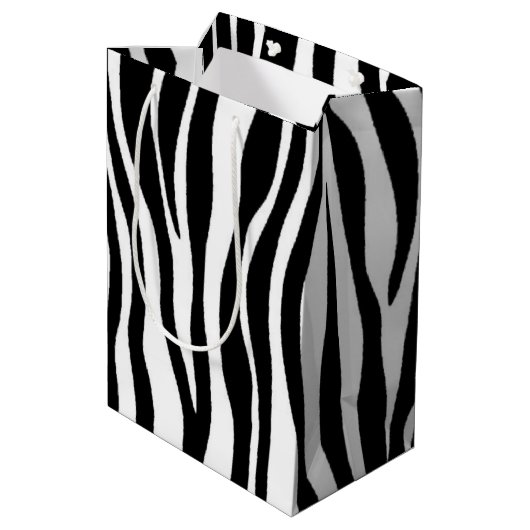 Zebra Print Medium Cadeauzakje (Achterkant Gekanteld)