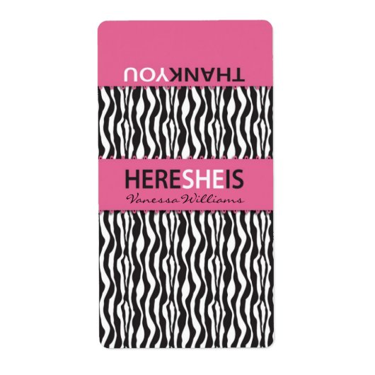 Zebra Print Mini Hersheys Label (Voorkant)