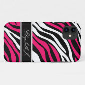 Zebra Print Mix Fuchsia iPhone 5 Coque (Dos (Horizontal))