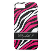 Zebra Print Mix Fuchsia iPhone 7 Coque (Dos)