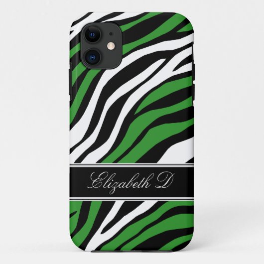 Zebra Print Mix Green iPhone 5 Coque (Dos)