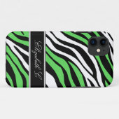 Zebra Print Mix Lime Green iPhone 5 Coque (Dos (Horizontal))