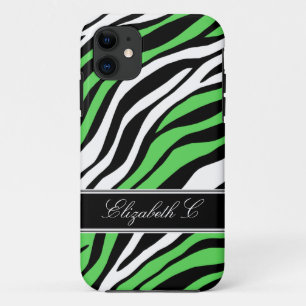 Zebra Print Mix Lime Green iPhone 5 Hoesje