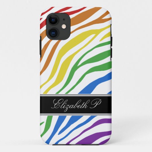 Zebra Print Mix Rainbow iPhone 5 Coque (Dos)