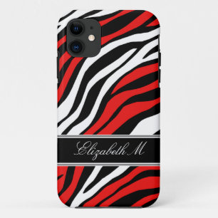 Zebra Print Mix Red iPhone 5 Coque
