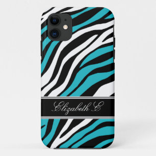 Zebra Print Mix Turquoise iPhone 5 Coque