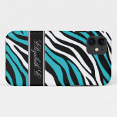Zebra Print Mix Turquoise iPhone 5 Coque (Dos (Horizontal))
