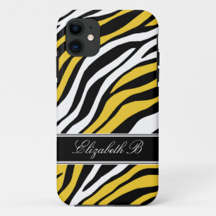 Zebra Print Mix Yellow iPhone 5 Coque