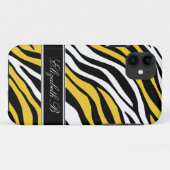 Zebra Print Mix Yellow iPhone 5 Coque (Dos (Horizontal))