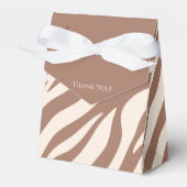Zebra Print-Mocha Mousse Bedankdoosjes (Voorkant Zijde)