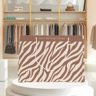 Zebra Print-Mocha Mousse Groot Cadeauzakje