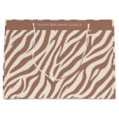 Zebra Print-Mocha Mousse Groot Cadeauzakje (Voorkant)