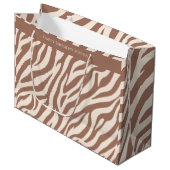 Zebra Print-Mocha Mousse Groot Cadeauzakje (Voorkant Gekanteld)