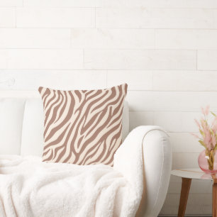 Zebra Print-Mocha Mousse Kussen