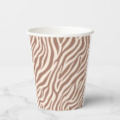 Zebra Print-Mocha Mousse Papieren Bekers (Achterkant)