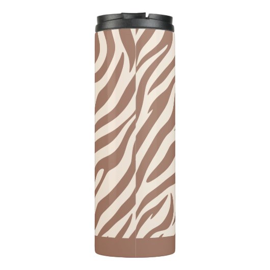 Zebra Print-Mocha Mousse Thermosbeker (Achterkant)