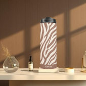 Zebra Print-Mocha Mousse Thermosbeker
