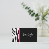Zebra Print Mode Designer Hair Stylist Salon Visitekaartje (Staand voorkant)