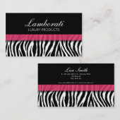 Zebra Print Mode Elegant modern Classy Black Visitekaartje (Voorkant / Achterkant)