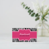 Zebra Print Mode Hot Pink Elegant Moderne Classy Visitekaartje (Staand voorkant)