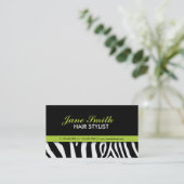 Zebra Print Modern Elegant Groen Stijlvol Visitekaartje (Staand voorkant)