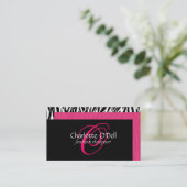 zebra print monogram visitekaartje (Staand voorkant)