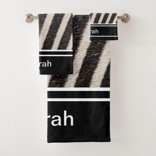 Zebra Print Motif noir et blanc Monogramme (En situation)