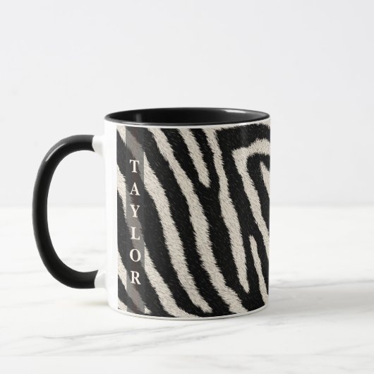 Zebra Print Mug with Custom Name (Gauche)
