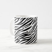 Zebra Print Mug with “Sauvage” Text (Devant gauche)