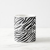 Zebra Print Mug with “Sauvage” Text (Centre)